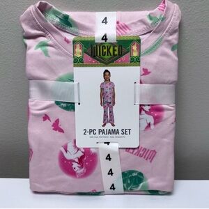 New! Wicked Girls Pajama Set Short Sleeve Top & Pants Glinda Elphaba, size 4